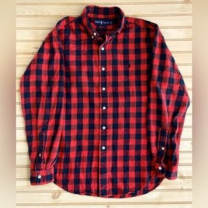 Ralph Lauren Red and Black Checkered Button Down Shirt